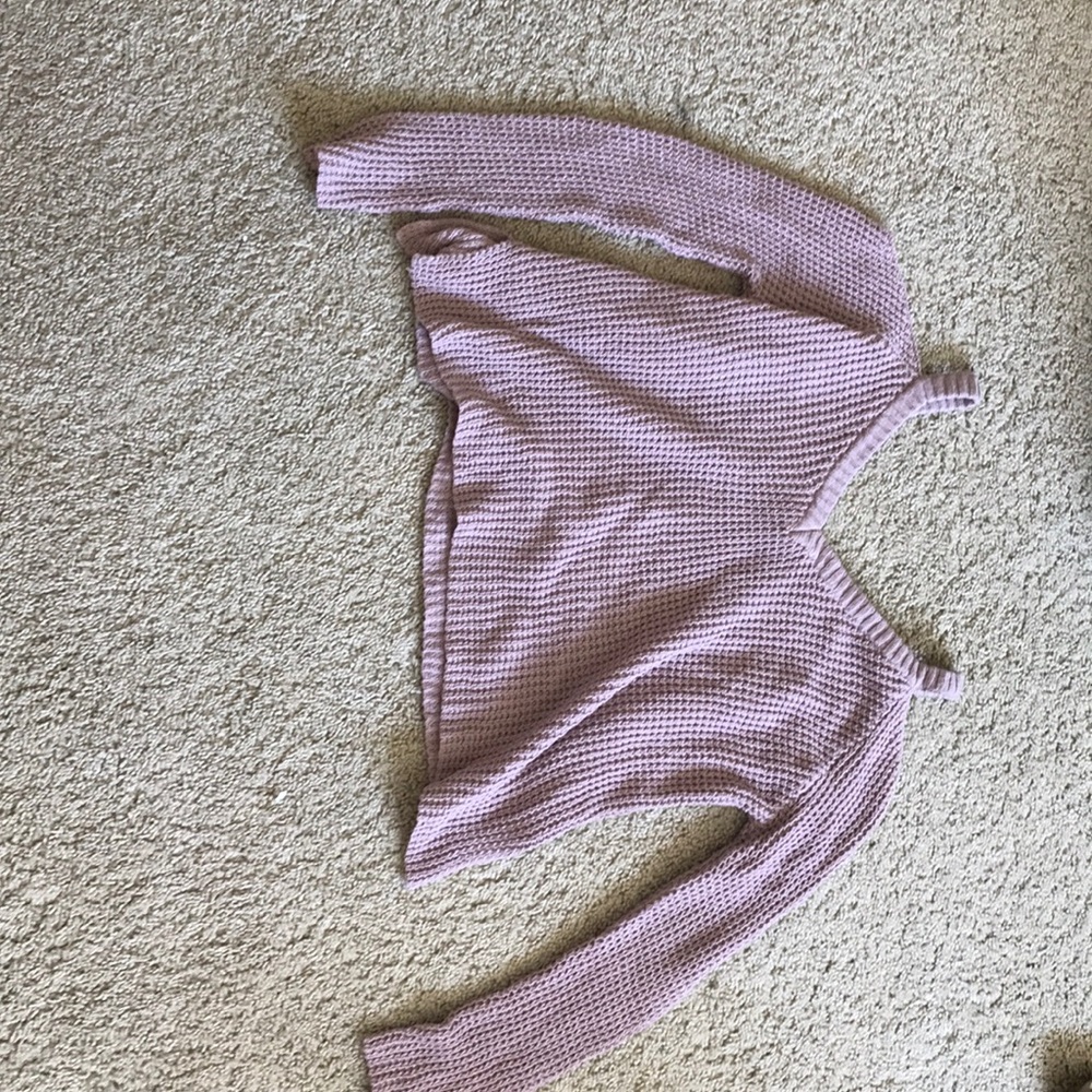 Winter sweater with open shoulders.